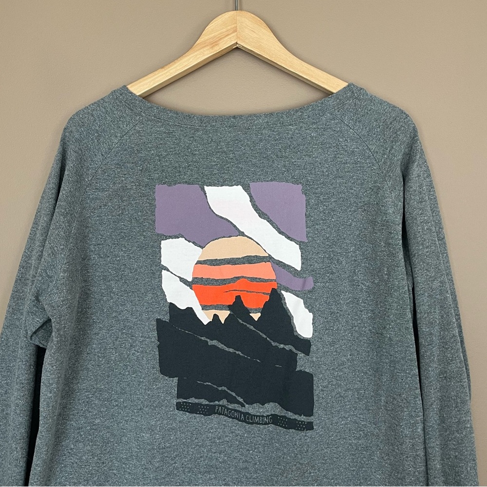 {Patagonia} Long Sleeve Paper Peaks Climbing Responsibili-Tee in Grey - Large - Picture 6 of 10